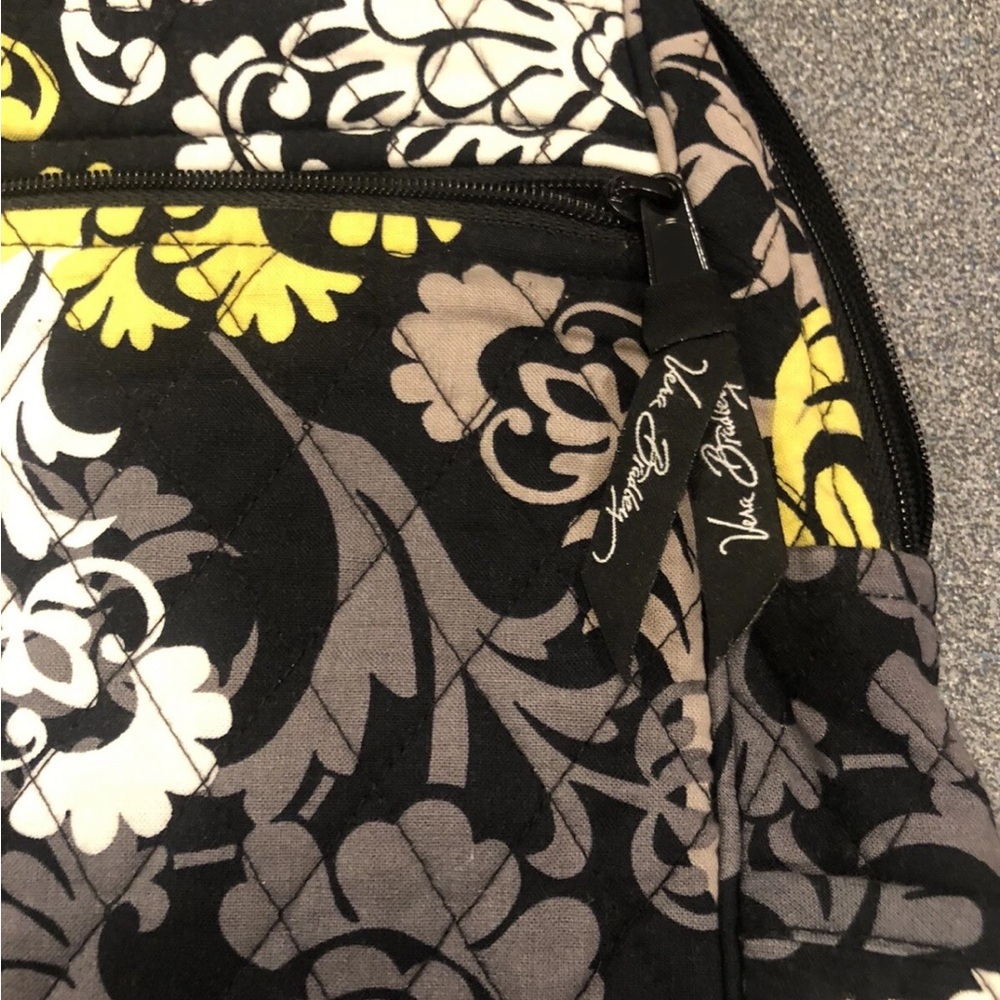 Vera Bradley Backpack Sm Quilted Cotton Zip Yellow Floral “Baroque” 2010 12x9x4 - Picture 10 of 15